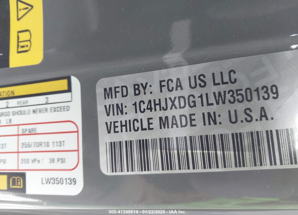 2020 JEEP WRANGLER UNLIMITED SPORT ALTITUDE 4X4 VIN: 1C4HJXDG1LW350139