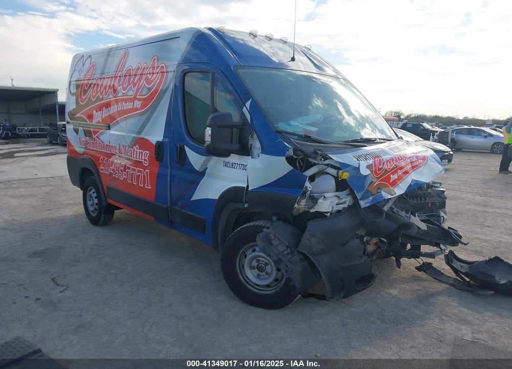 2019 RAM PROMASTER 2500 HIGH ROOF 136 WB VIN: 3C6TRVCG7KE510694
