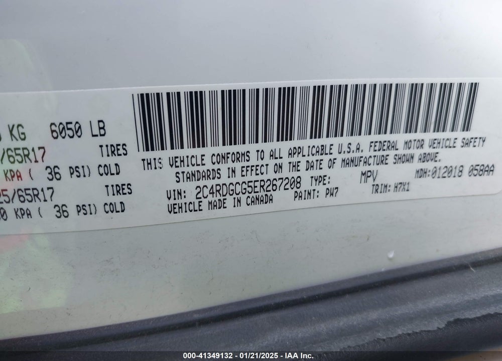 2014 DODGE GRAND CARAVAN SXT VIN: 2C4RDGCG5ER267208