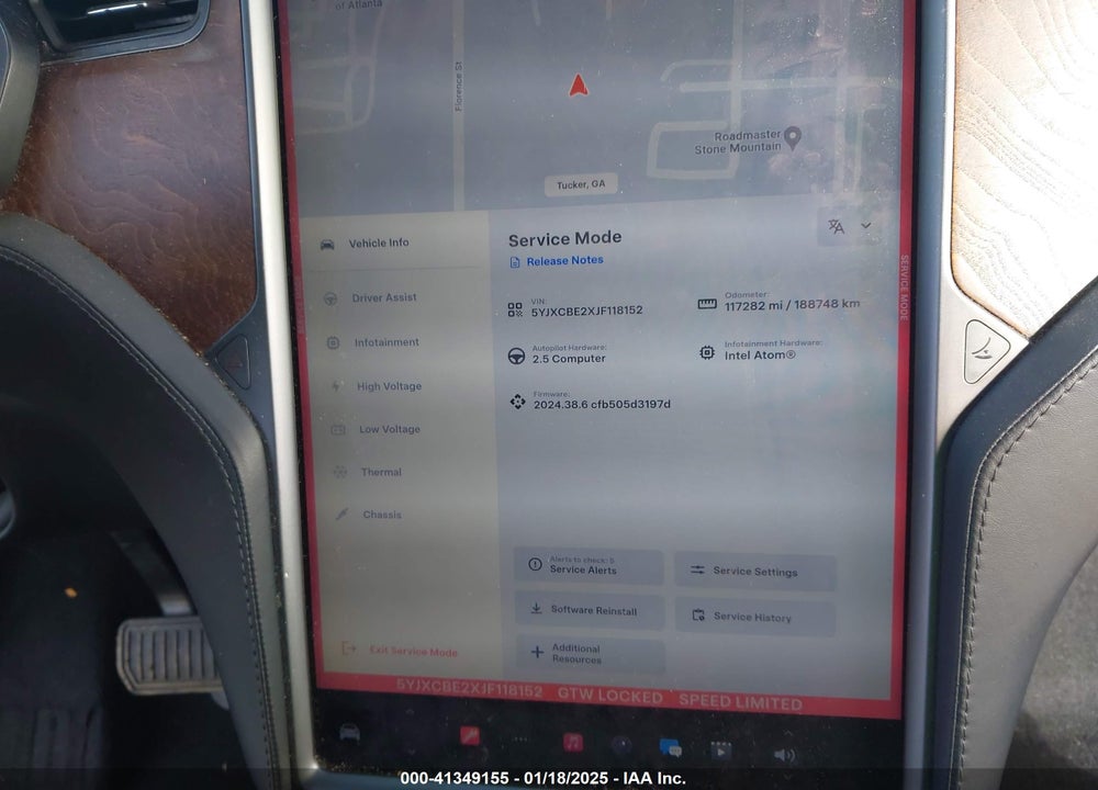 2018 TESLA MODEL X 100D/75D/P100D VIN: 5YJXCBE2XJF118152