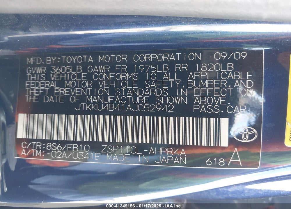 2010 SCION XD VIN: JTKKU4B41AJ052942