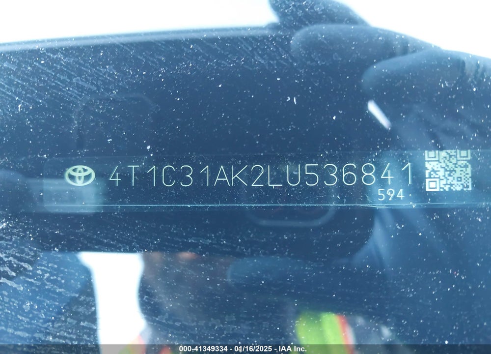 2020 TOYOTA CAMRY LE HYBRID VIN: 4T1C31AK2LU536841