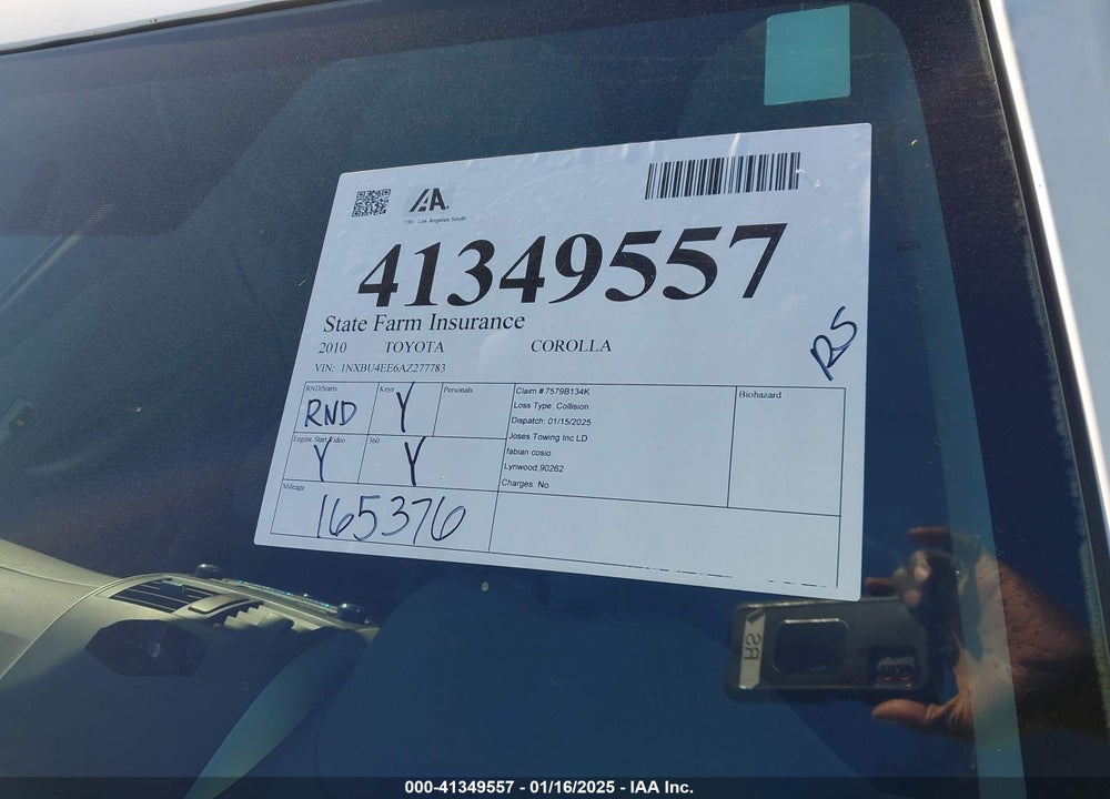 2010 TOYOTA COROLLA VIN: 1NXBU4EE6AZ277783