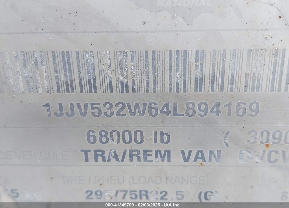 2004 WABASH NATIONAL CORP --- VIN: 1JJV532W64L894169