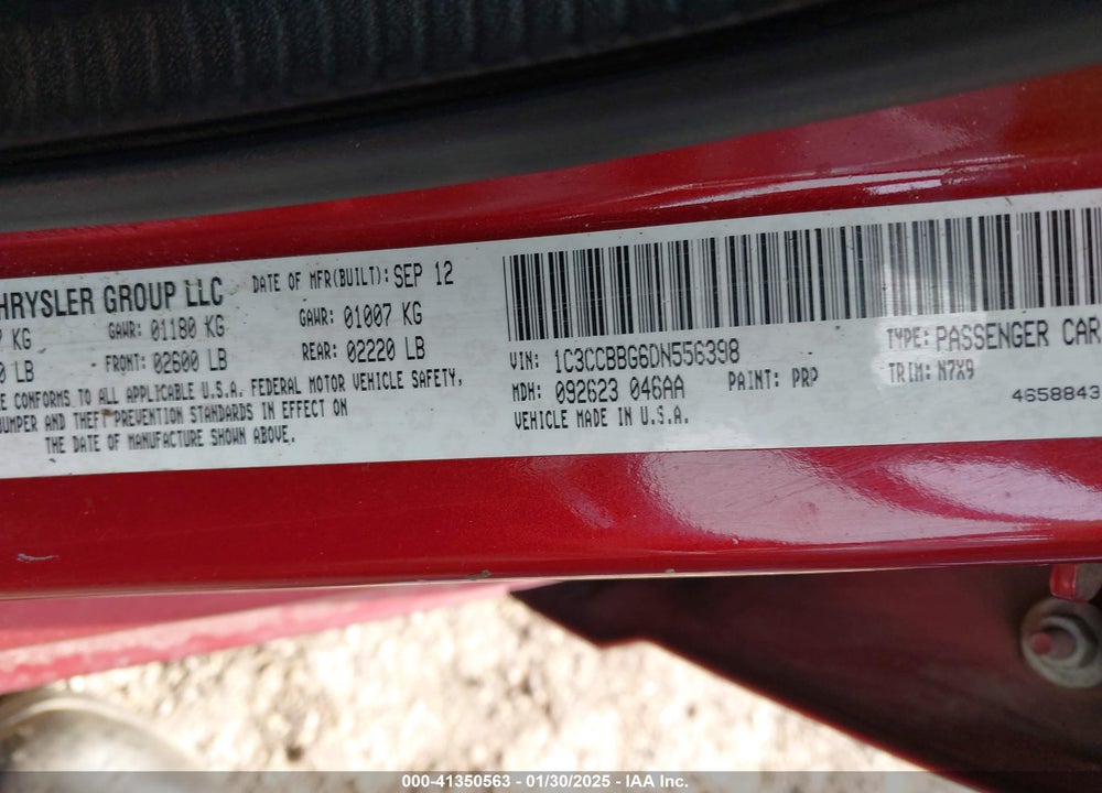 2013 CHRYSLER 200 VIN: 1C3CCBBG6DN556398