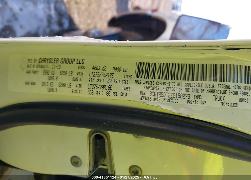 2014 RAM 2500 VIN: 3C6TR5DT2EG158273