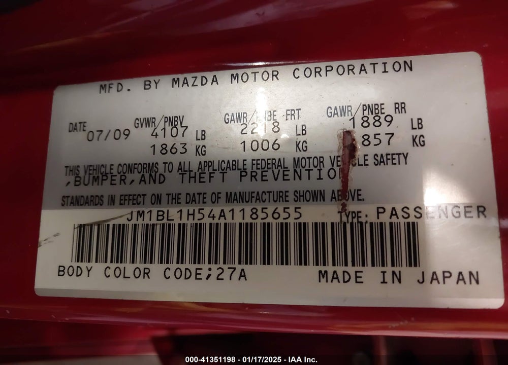 2010 MAZDA 3 S SPORT VIN: JM1BL1H54A1185655