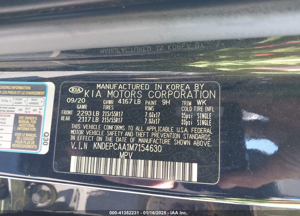 2021 KIA SELTOS LX VIN: KNDEPCAA1M7154630