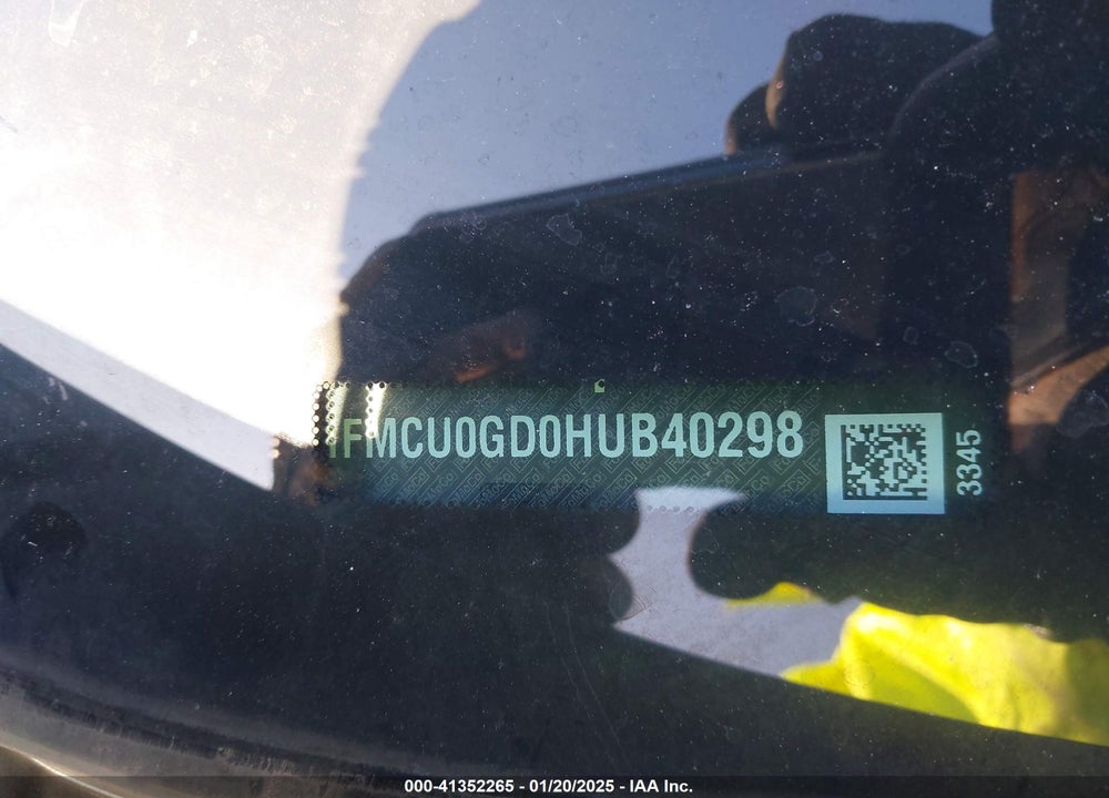 2017 FORD ESCAPE SE VIN: 1FMCU0GD0HUB40298