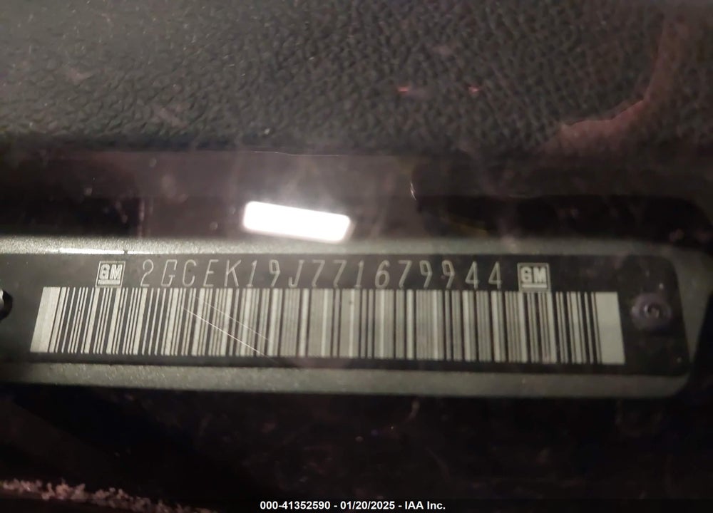 2007 CHEVROLET SILVERADO 1500 LT1 VIN: 2GCEK19J771679944