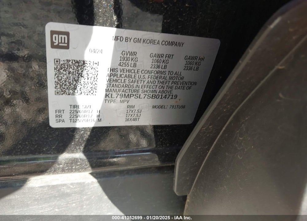2025 CHEVROLET TRAILBLAZER FWD LT VIN: KL79MPSL7SB014719