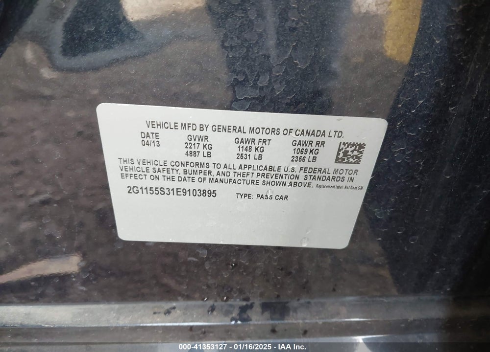 2014 CHEVROLET IMPALA 2LZ VIN: 2G1155S31E9103895