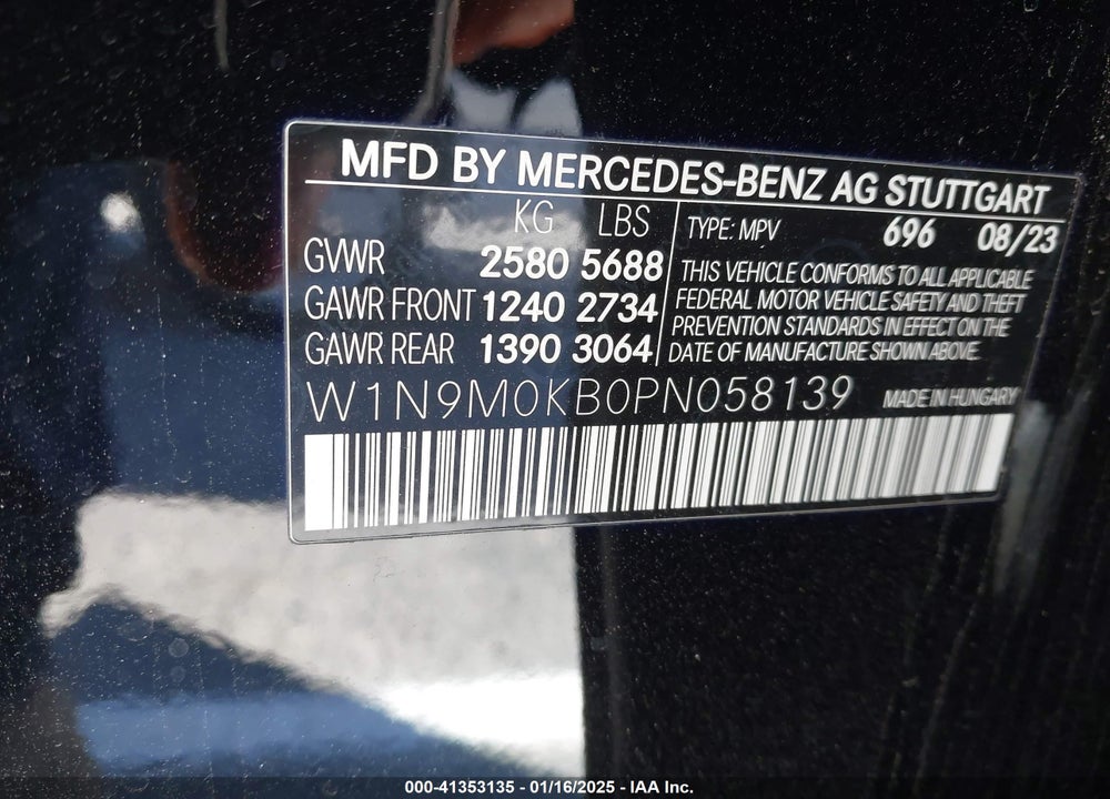 2023 MERCEDES-BENZ EQB 300 SUV 4MATIC VIN: W1N9M0KB0PN058139