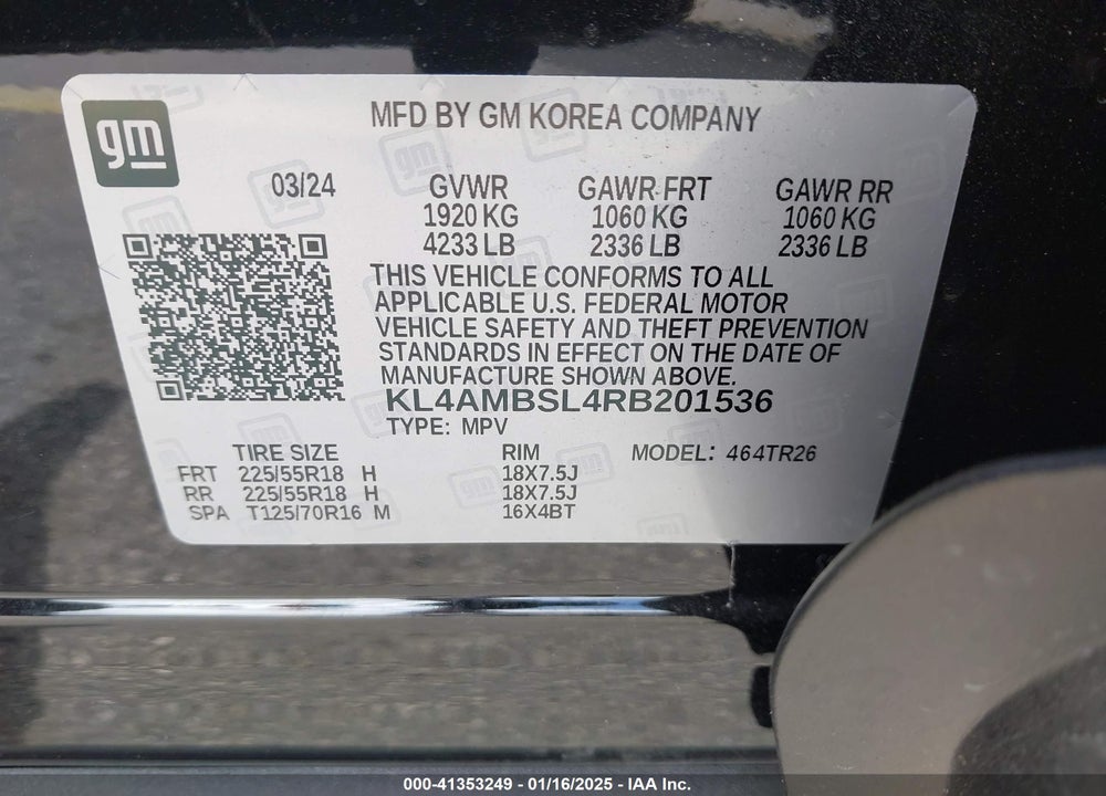 2024 BUICK ENCORE GX PREFERRED FWD VIN: KL4AMBSL4RB201536