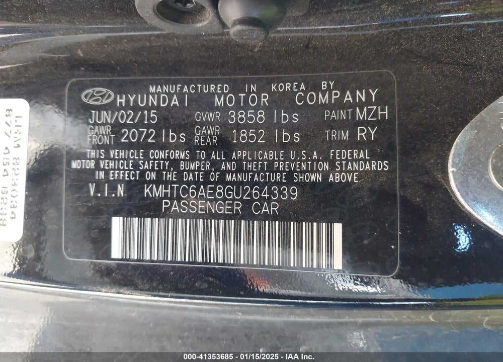 2016 HYUNDAI VELOSTER TURBO VIN: KMHTC6AE8GU264339