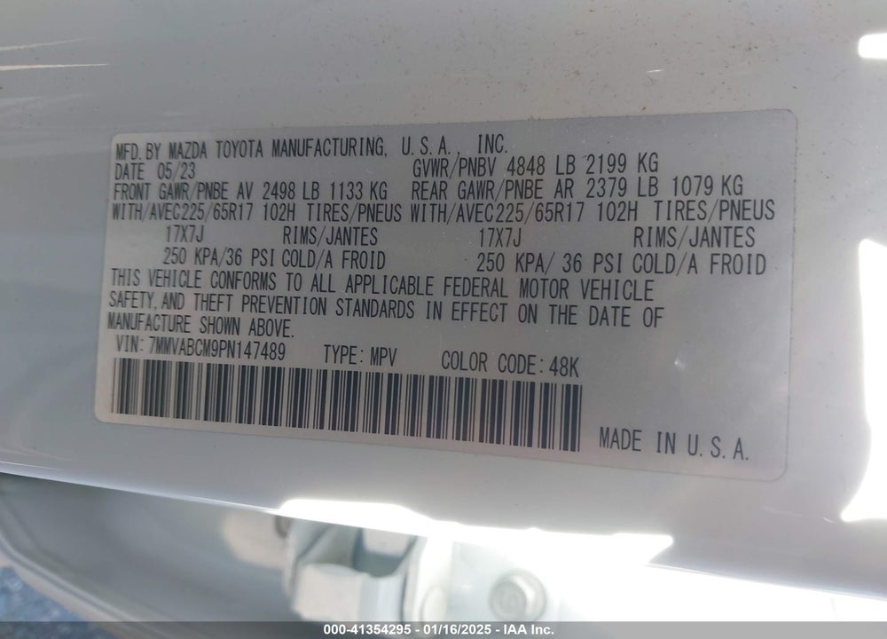 2023 MAZDA CX-50 2.5 S PREFERRED PLUS VIN: 7MMVABCM9PN147489