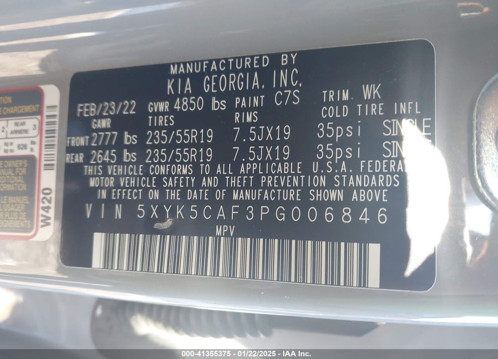 2023 KIA SPORTAGE SX PRESTIGE VIN: 5XYK5CAF3PG006846