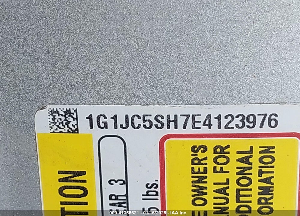 2014 CHEVROLET SONIC VIN: 1G1JC5SH7E4123976