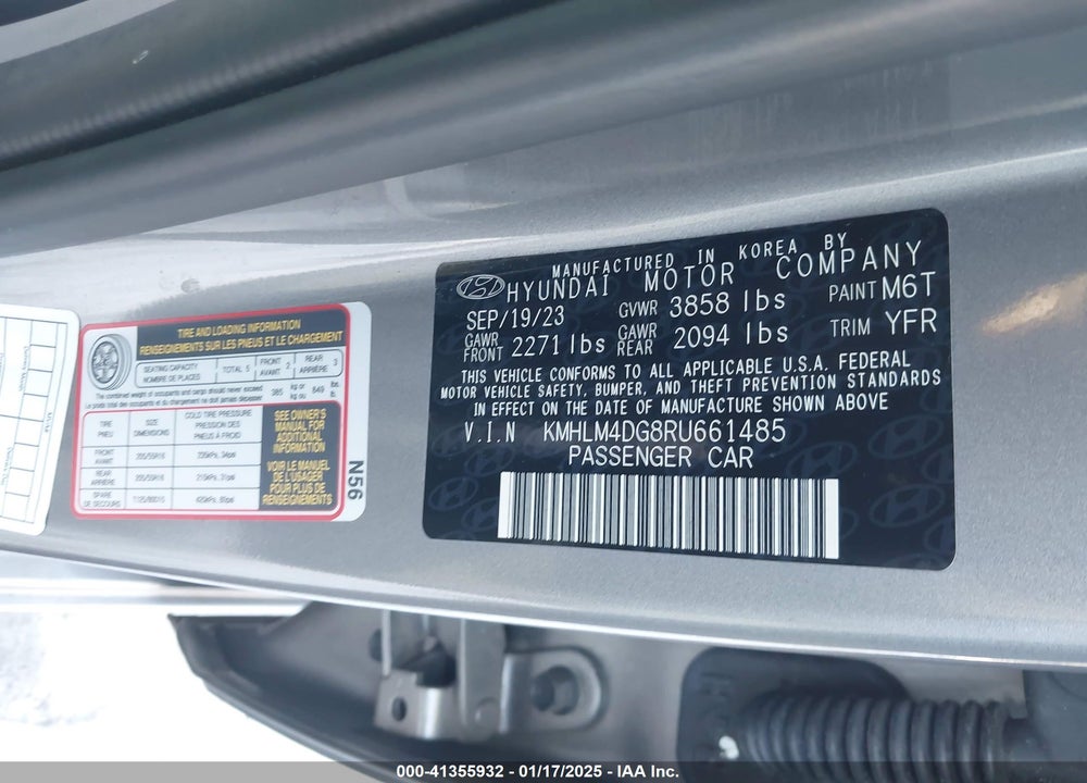 2024 HYUNDAI ELANTRA VIN: KMHLM4DG8RU661485