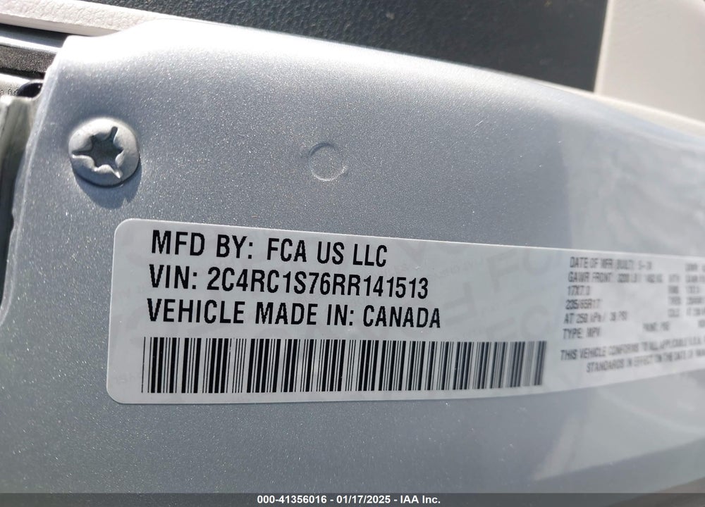 2024 CHRYSLER PACIFICA HYBRID SELECT VIN: 2C4RC1S76RR141513