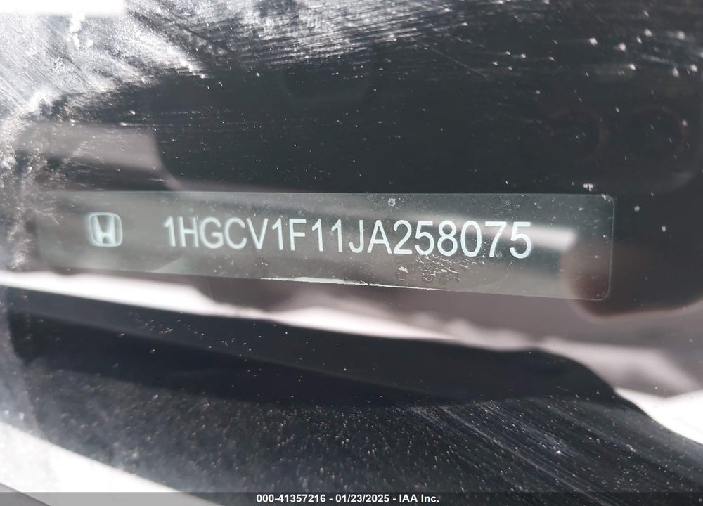 2018 HONDA ACCORD VIN: 1HGCV1F11JA258075