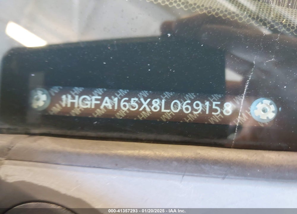 2008 HONDA CIVIC LX VIN: 1HGFA165X8L069158