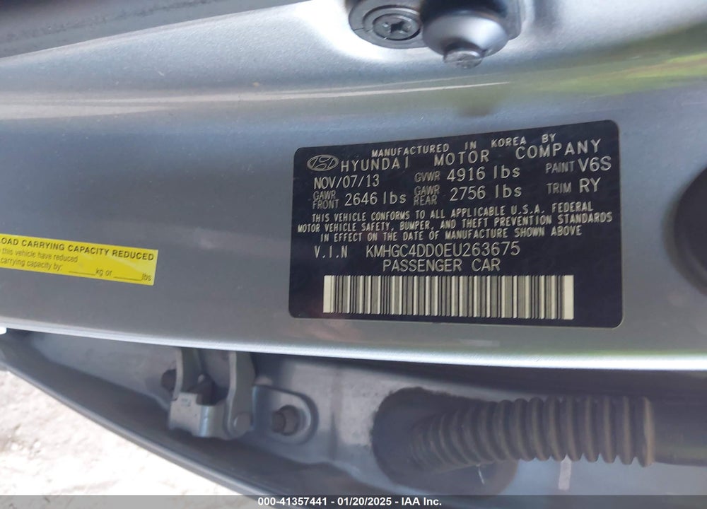 2014 HYUNDAI GENESIS VIN: KMHGC4DD0EU263675