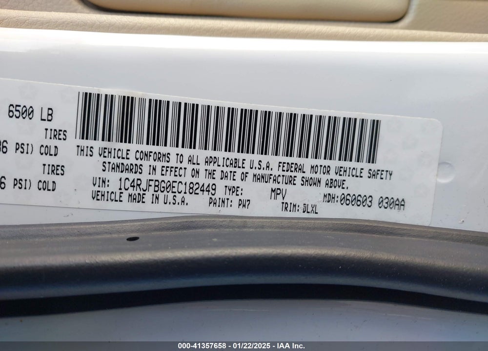 2014 JEEP GRAND CHEROKEE LIMITED VIN: 1C4RJFBG0EC182449