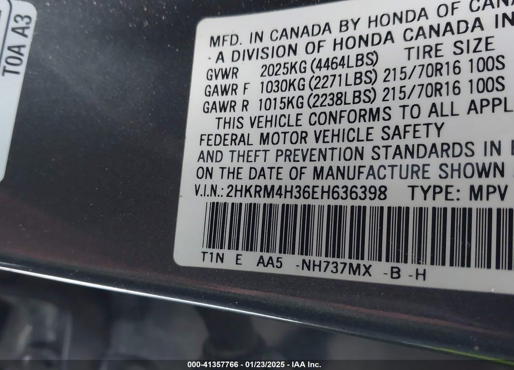 2014 HONDA CR-V LX VIN: 2HKRM4H36EH636398