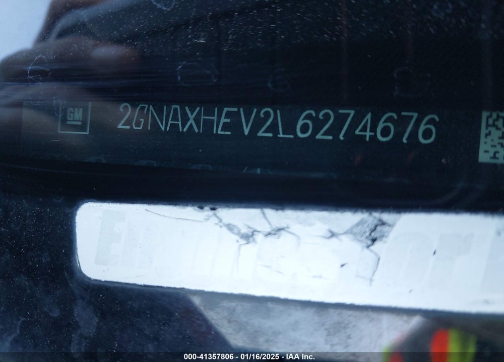 2020 CHEVROLET EQUINOX VIN: 2GNAXHEV2L6274676