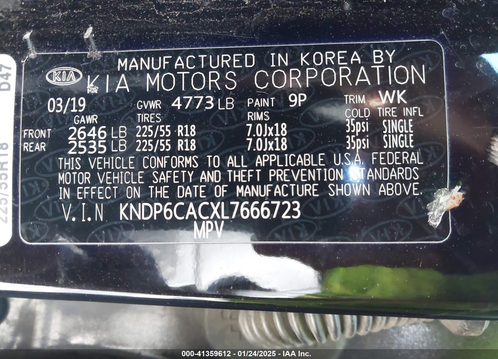 2020 KIA SPORTAGE S VIN: KNDP6CACXL7666723