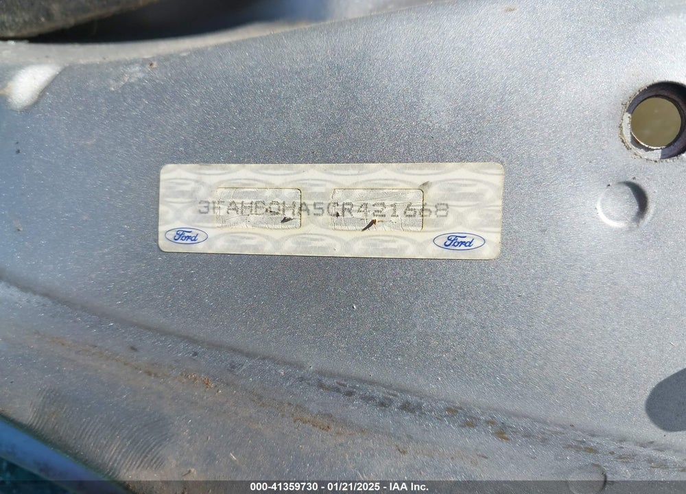 2012 FORD FUSION VIN: 3FAHP0HA5CR421668