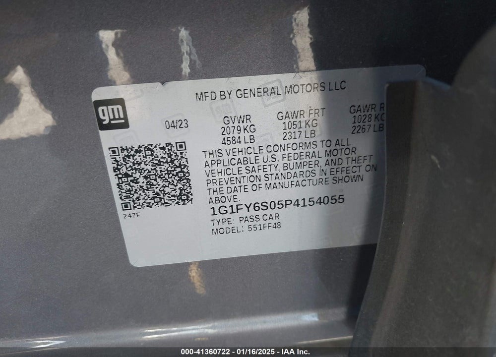 2023 CHEVROLET BOLT EUV FWD LT VIN: 1G1FY6S05P4154055