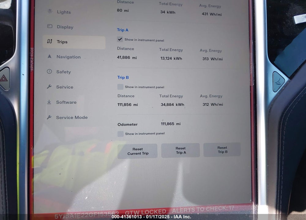 2016 TESLA MODEL S VIN: 5YJSA1E22GF153562
