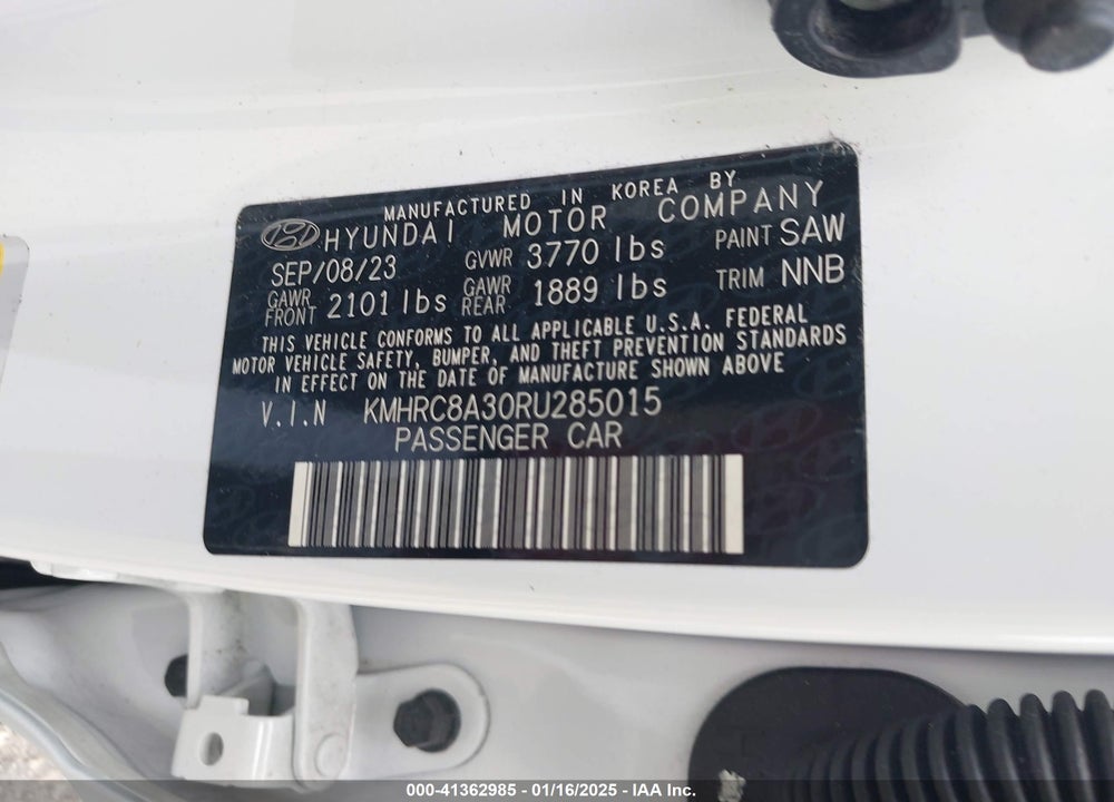 2024 HYUNDAI VENUE SEL VIN: KMHRC8A30RU285015