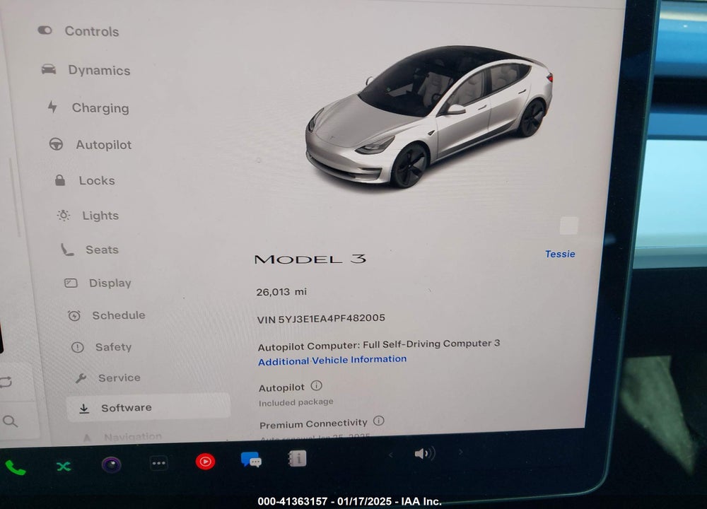 2023 TESLA MODEL 3 REAR-WHEEL DRIVE VIN: 5YJ3E1EA4PF482005