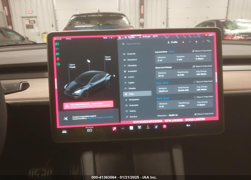 2021 TESLA MODEL Y LONG RANGE DUAL MOTOR ALL-WHEEL DRIVE VIN: 5YJYGDEEXMF232185