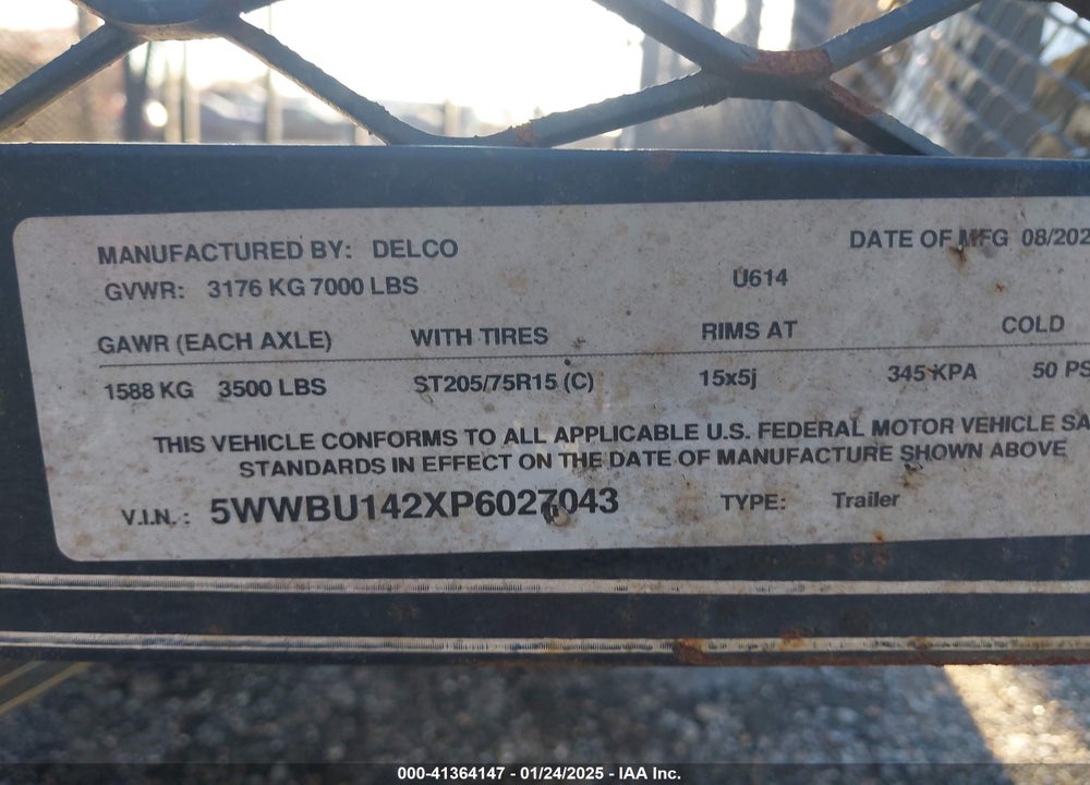 2023 DELCO TRAILERS LANDSCAPE TRAILER 6X VIN: 5WWBU142XP6027043
