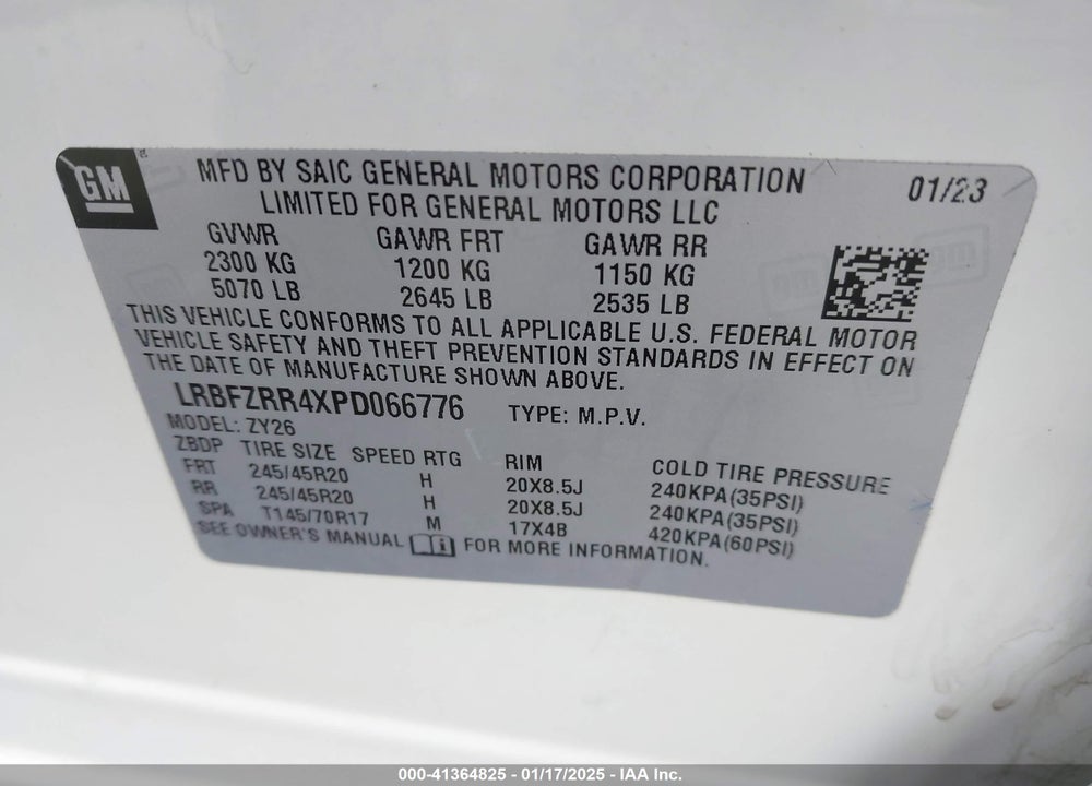 2023 BUICK ENVISION AVENIR FWD VIN: LRBFZRR4XPD066776