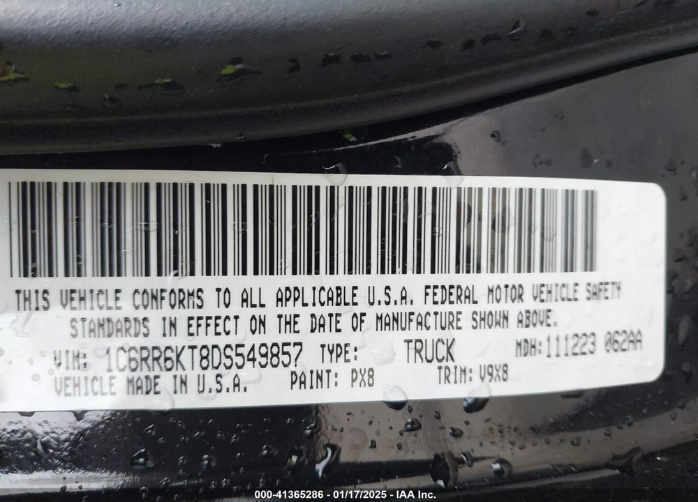 2013 RAM 1500 EXPRESS VIN: 1C6RR6KT8DS549857