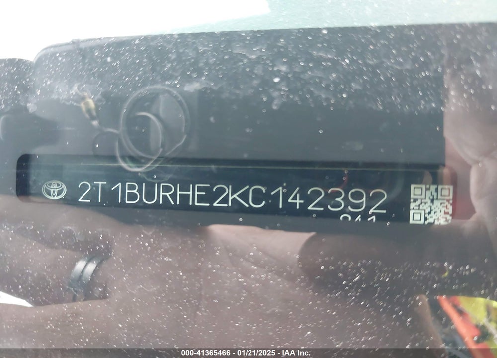 2019 TOYOTA COROLLA VIN: 2T1BURHE2KC142392