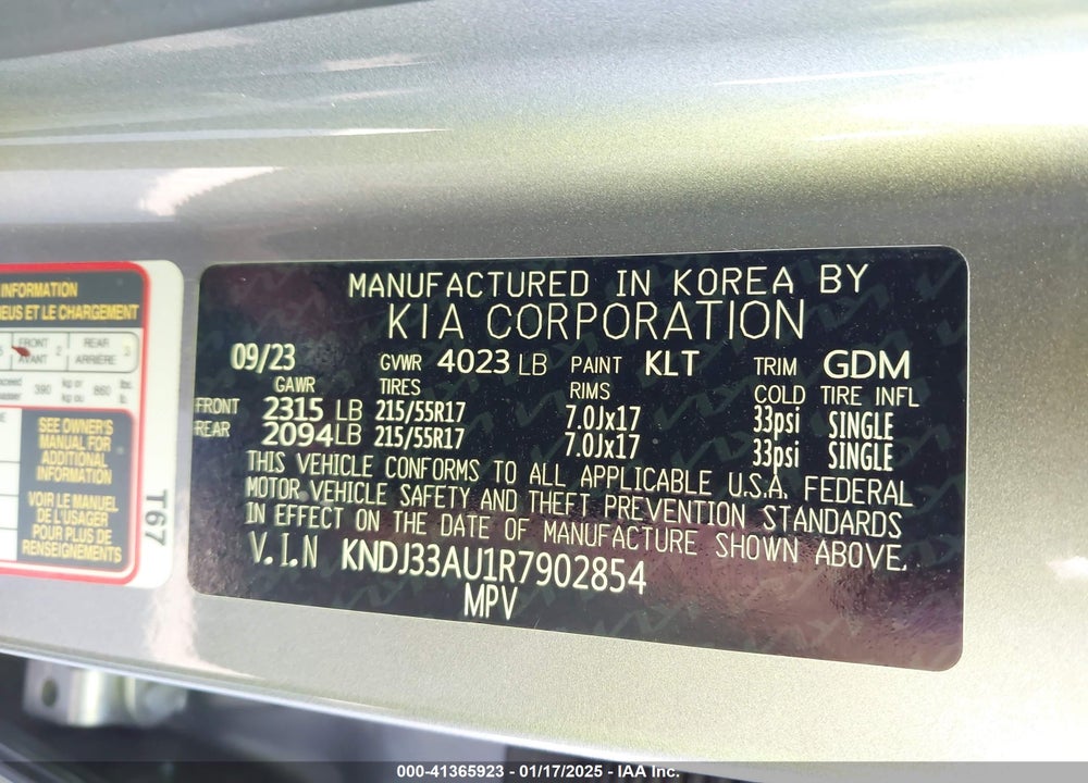 2024 KIA SOUL VIN: KNDJ33AU1R7902854