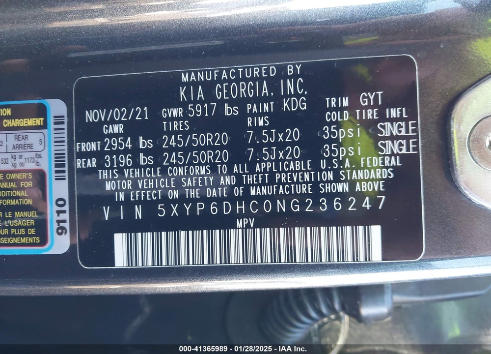 2022 KIA TELLURIDE S VIN: 5XYP6DHC0NG236247