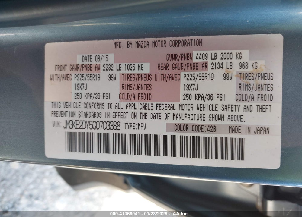 2016 MAZDA CX-5 VIN: JM3KE2DY5G0703388