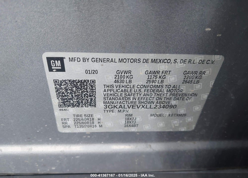 2020 GMC TERRAIN AWD SLT VIN: 3GKALVEVXLL234090