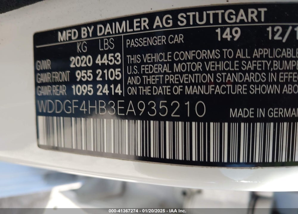 2014 MERCEDES-BENZ C 250 LUXURY/SPORT VIN: WDDGF4HB3EA935210