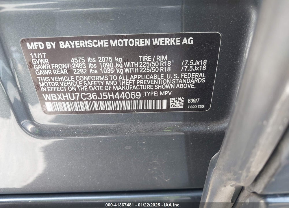 2018 BMW X1 SDRIVE28I VIN: WBXHU7C36J5H44069