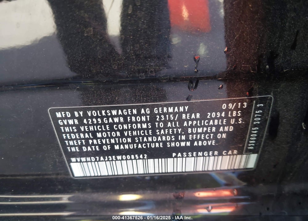 2014 VOLKSWAGEN GTI VIN: WVWHD7AJ3EW008542
