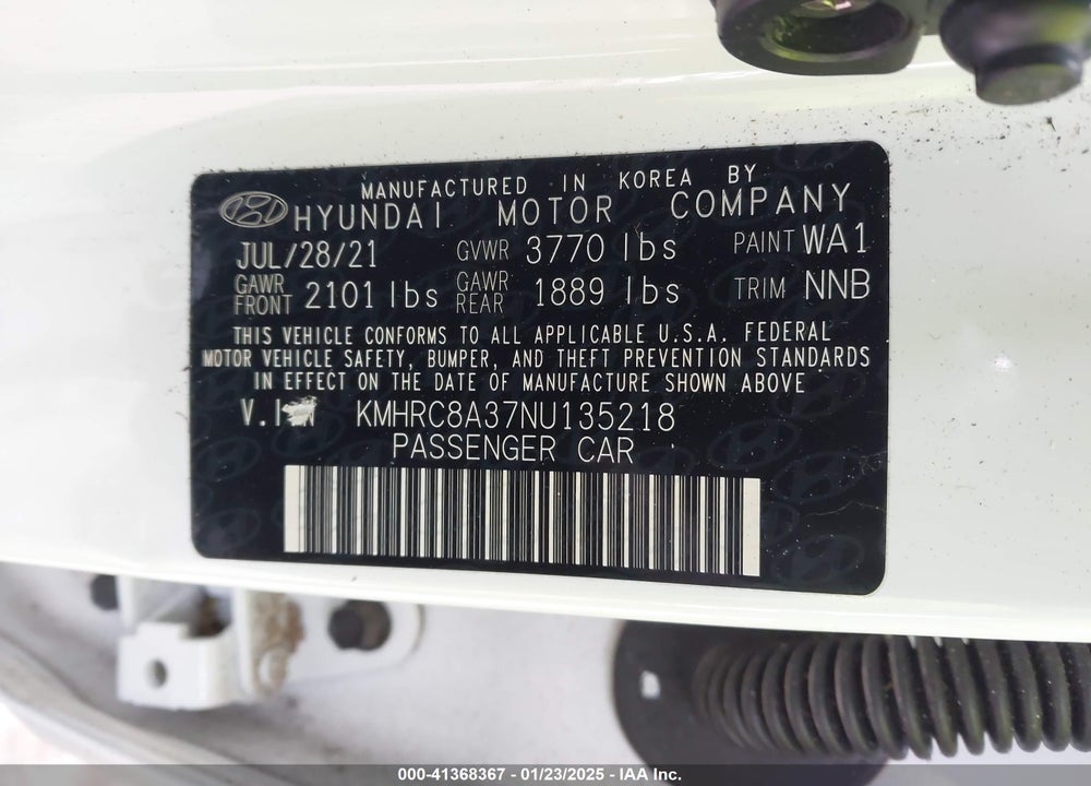 2022 HYUNDAI VENUE LIMITED VIN: KMHRC8A37NU135218