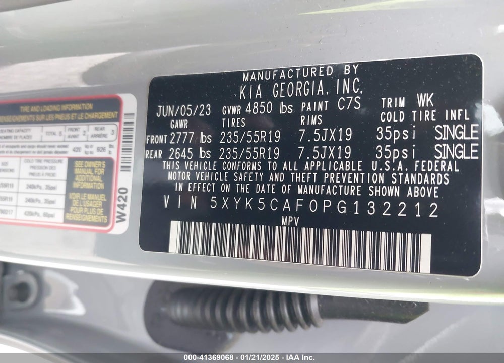 2023 KIA SPORTAGE SX PRESTIGE VIN: 5XYK5CAF0PG132212